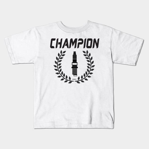 Champion Spark Plug Kids T-Shirt by Work Memes